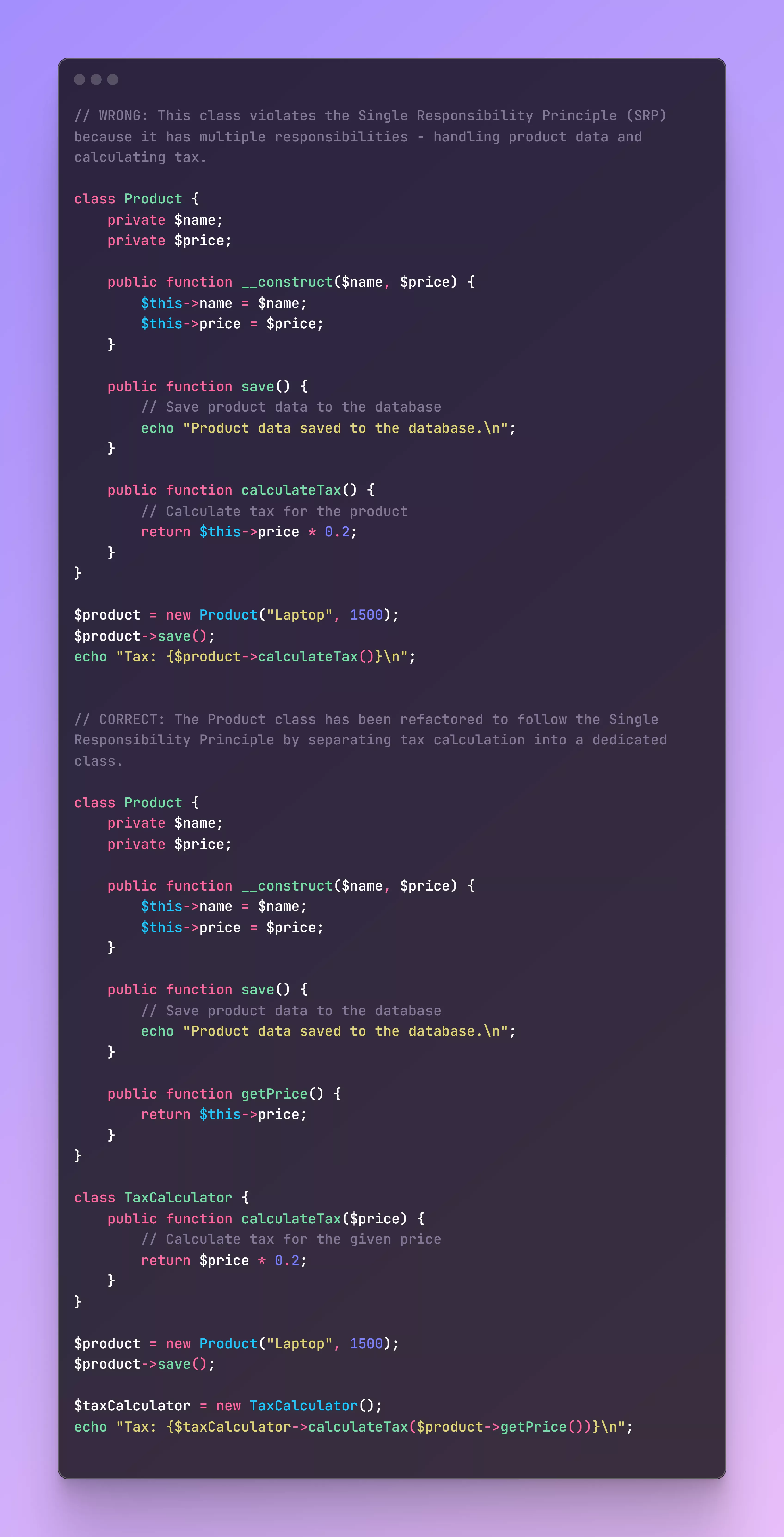 <h2>Summary Demonstrating the Importance of SOLID Principles in Modern Programming</h2>

<p>The <strong>SOLID</strong> principles are a set of design guidelines aimed at creating more understandable, flexible, and maintainable software. These principles help developers avoid common pitfalls and enhance the quality of their code. Understanding and applying SOLID principles is essential for improving software development practices.</p>

<h3>1. Single Responsibility Principle (SRP)</h3>
<p>The Single Responsibility Principle states that a class should have only one reason to change, meaning it should have only one job or responsibility. By adhering to this principle, developers can create classes that are easier to understand and maintain. This facilitates changes and reduces the risk of introducing bugs.</p>

<h3>2. Open/Closed Principle (OCP)</h3>
<p>The Open/Closed Principle asserts that software entities (like classes, modules, and functions) should be open for extension but closed for modification. This encourages developers to write code that can be extended without altering existing code, minimizing the risk of introducing errors while adding new features.</p>

<h3>3. Liskov Substitution Principle (LSP)</h3>
<p>The Liskov Substitution Principle emphasizes that objects of a superclass should be replaceable with objects of a subclass without affecting the correctness of the program. This principle encourages the use of inheritance and polymorphism while ensuring that derived classes behave consistently with their base classes.</p>

<h3>4. Interface Segregation Principle (ISP)</h3>
<p>The Interface Segregation Principle states that no client should be forced to depend on methods it does not use. Instead of having one large interface, developers should create smaller, more specific interfaces. This leads to a more decoupled system where clients can interact with only the parts they need.</p>

<h3>5. Dependency Inversion Principle (DIP)</h3>
<p>The Dependency Inversion Principle suggests that high-level modules should not depend on low-level modules; both should depend on abstractions. Furthermore, abstractions should not depend on details, but details should depend on abstractions. This principle promotes loose coupling and increases the flexibility of the codebase.</p>

<p>In conclusion, implementing the SOLID principles is crucial in modern programming. They not only enhance code quality but also improve collaboration among developers, making it easier to manage and scale complex software systems.</p>